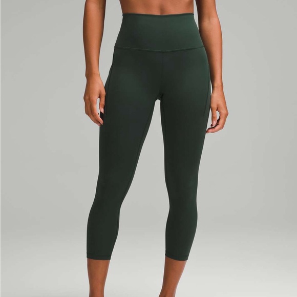 Lululemon Wunder Train High-Rise Crop with Pockets 23" Legacy Green - Picture 1 of 8